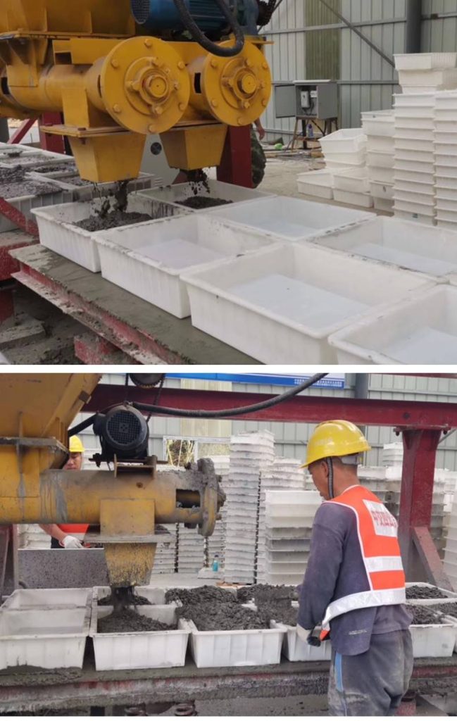 雙螺旋下料皮帶式預制件設備